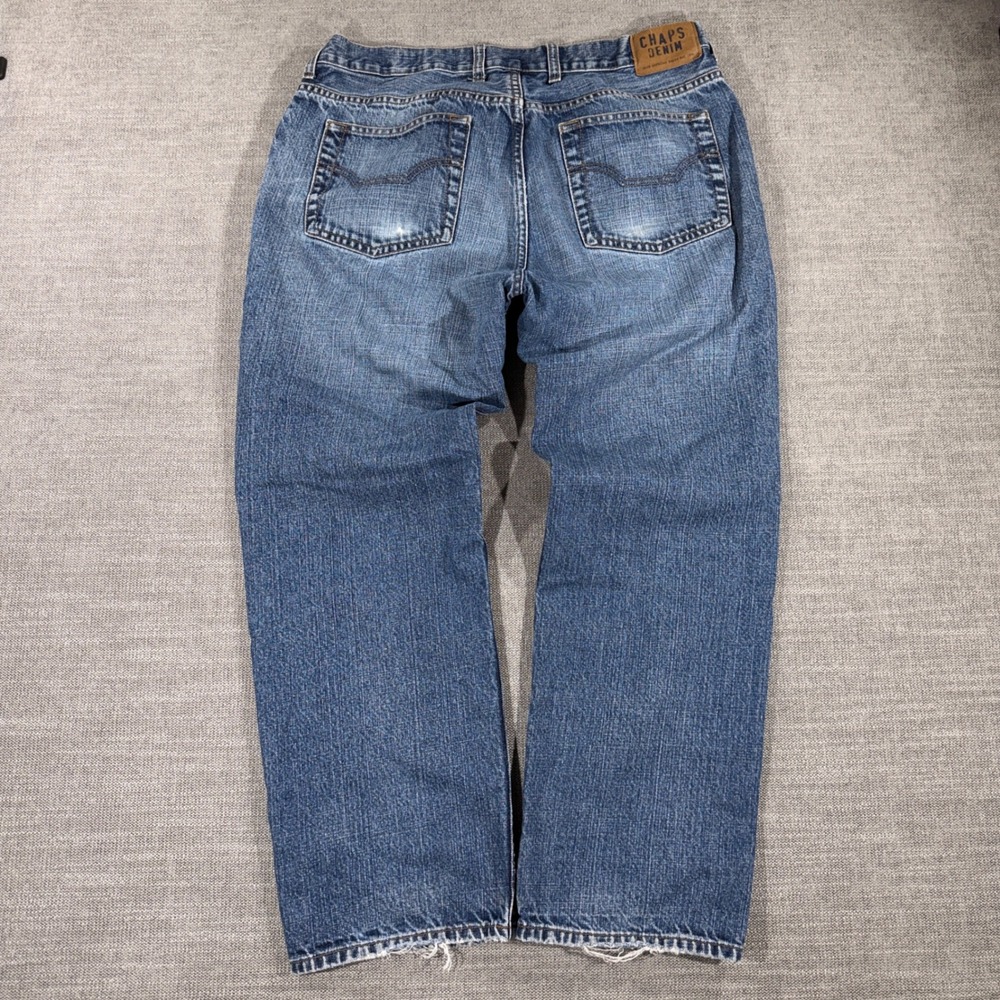 Chaps Denim Straight Fit Jeans Mens 36x30 Blue Good Medium Wash‎ Classic 0859